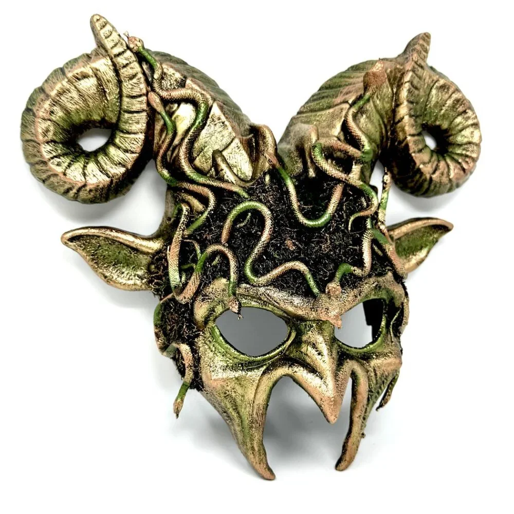 Krampus Ram Goat Demon with Horns Devil Halloween Masquerade Masks Party